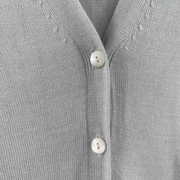 Magaschoni Silk Cardigan Size Small Sweater Classic Light Green Designer Luxury - Picture 8 of 14
